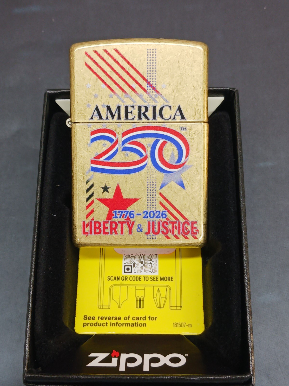 Zippo America 250th Anniversary 1776-2026 Color Image Street Brass 47287