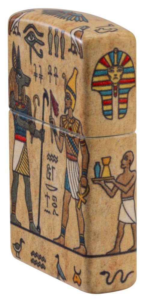 Zippo Ancient Glyphs Design White 540 Matte Windproof Pocket Lighter, 49352-1…