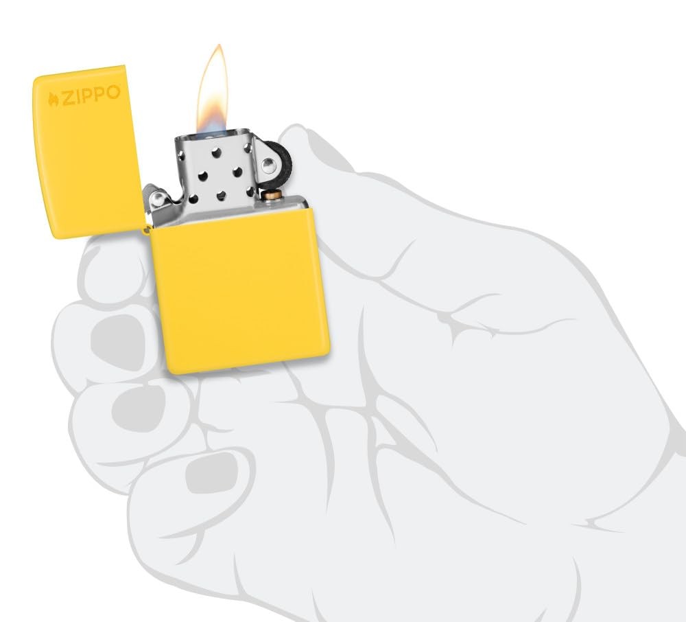 Zippo Windproof Lighter Yellow Matte All Metal with Lifetime Guarantee