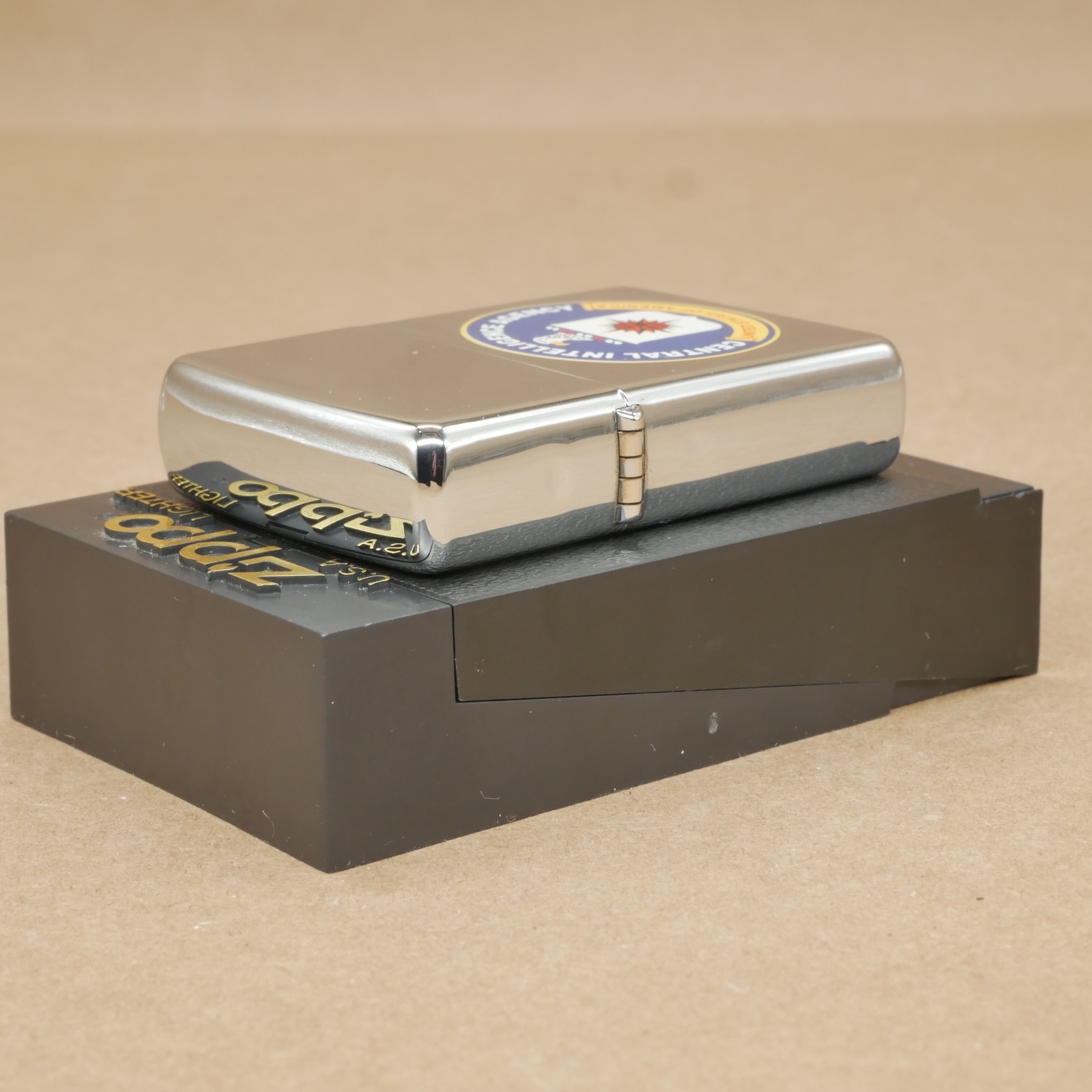 Rare Zippo CIA Central Intelligence Agency Lighter in Plastic Case