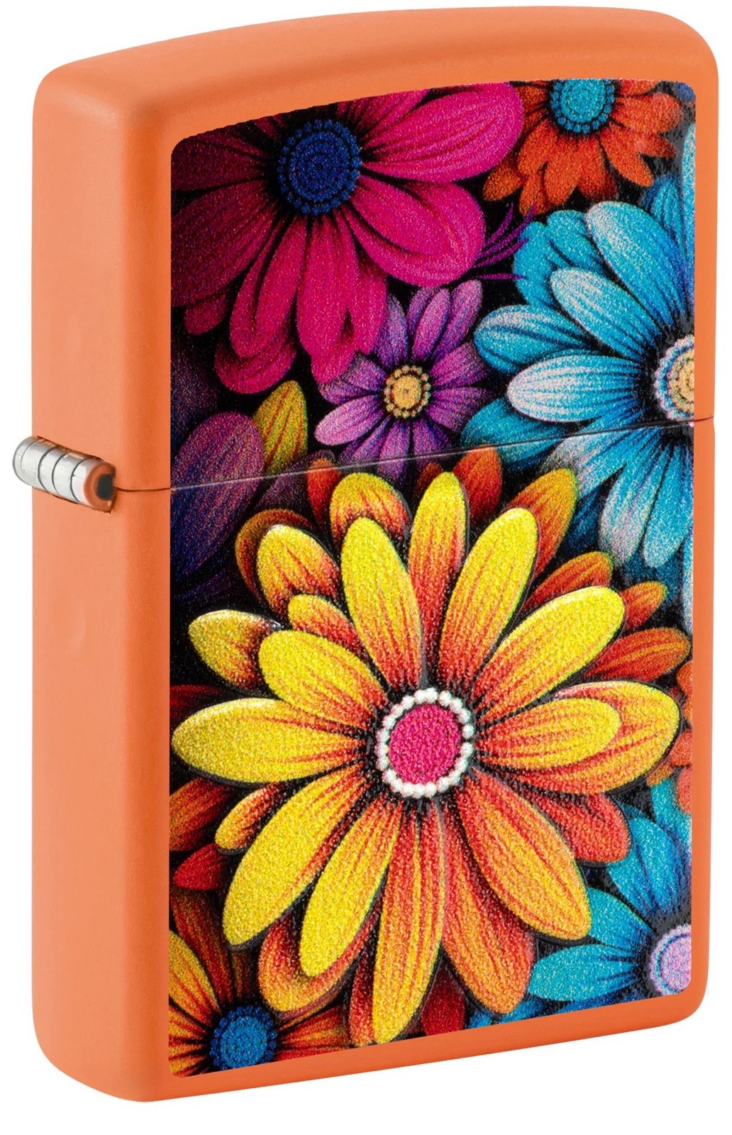 Genuine ORANGE ZIPPO TEXTURED Lighter 46434 FLOWERS 2025 RELEASE NEW UNFUELLED