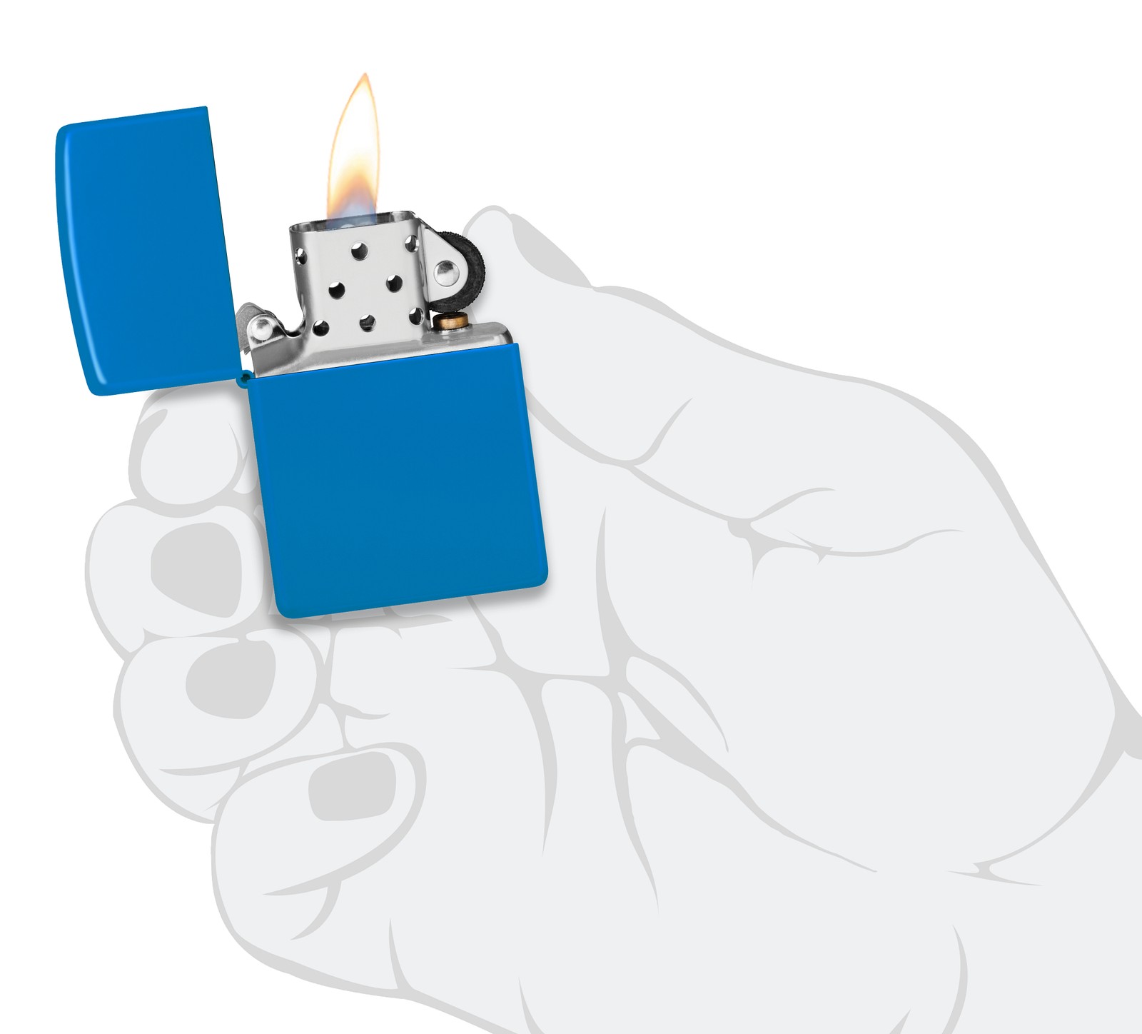 Zippo Sky Blue Matte Classic Windproof Lighter, 48628