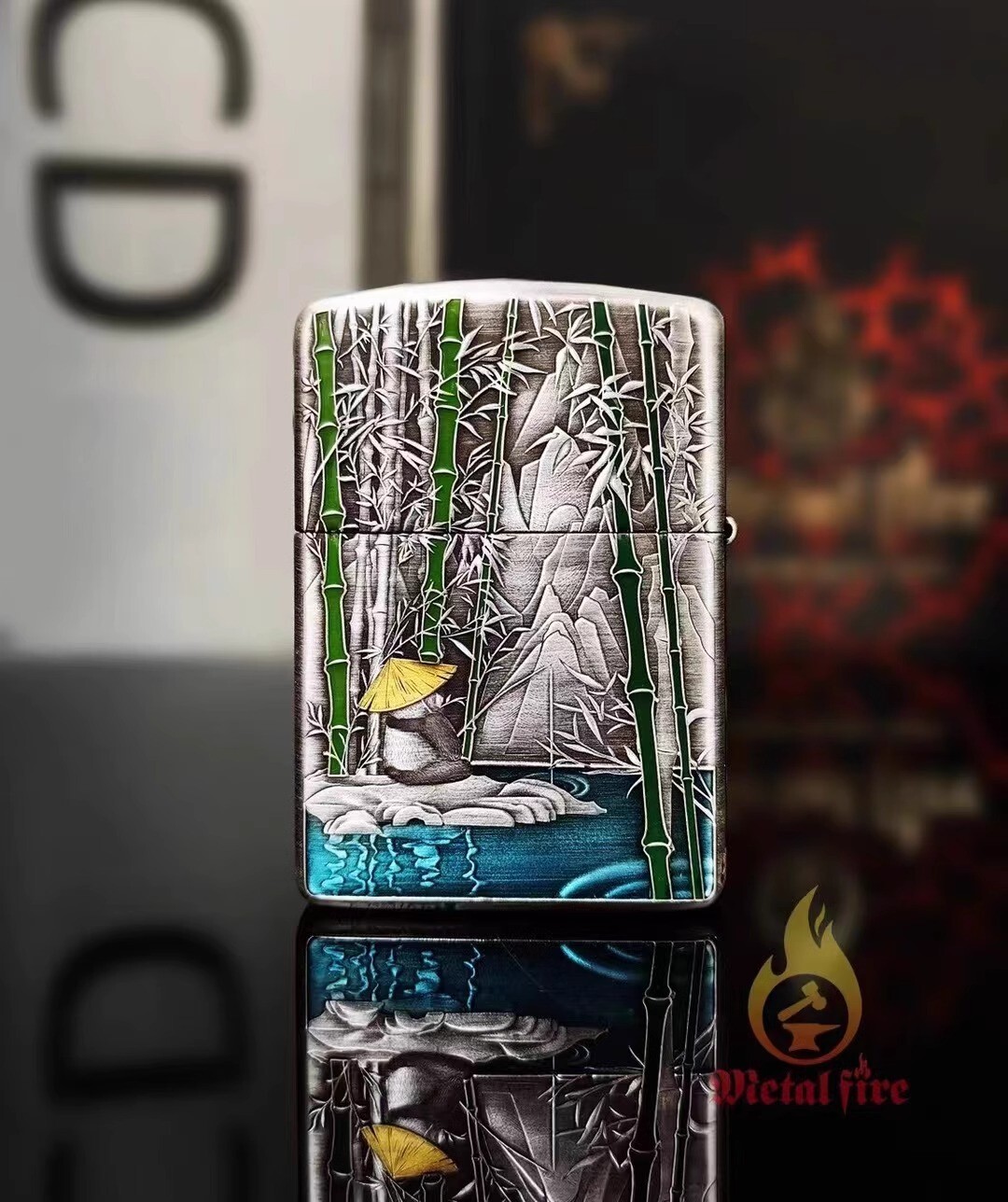 Panda Zippo Lighter Double-Sided Relief Enamel Painted Windproof Gift