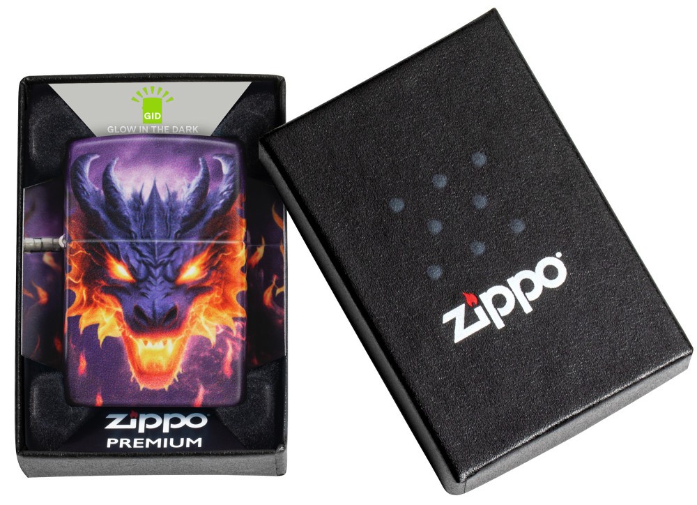 Zippo Glowing Dragon Design Glow in the Dark Windproof Pocket Lighter, 46251