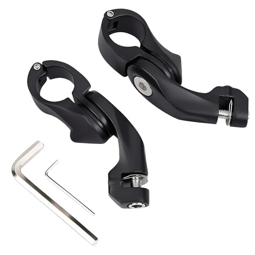 Motorcycle Highway FootPegs Mount Clamp 1 1/4″ Short Angled Black#Clamps#1