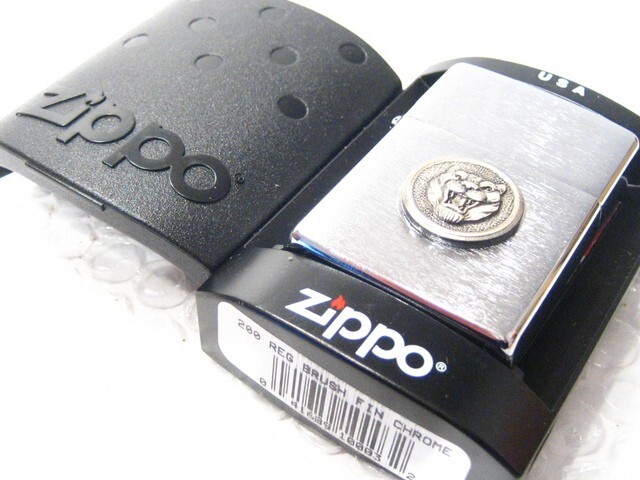 Zippo Oil Lighter Jaguar Face Emblem Logo Silver Brass Regular Case Japan