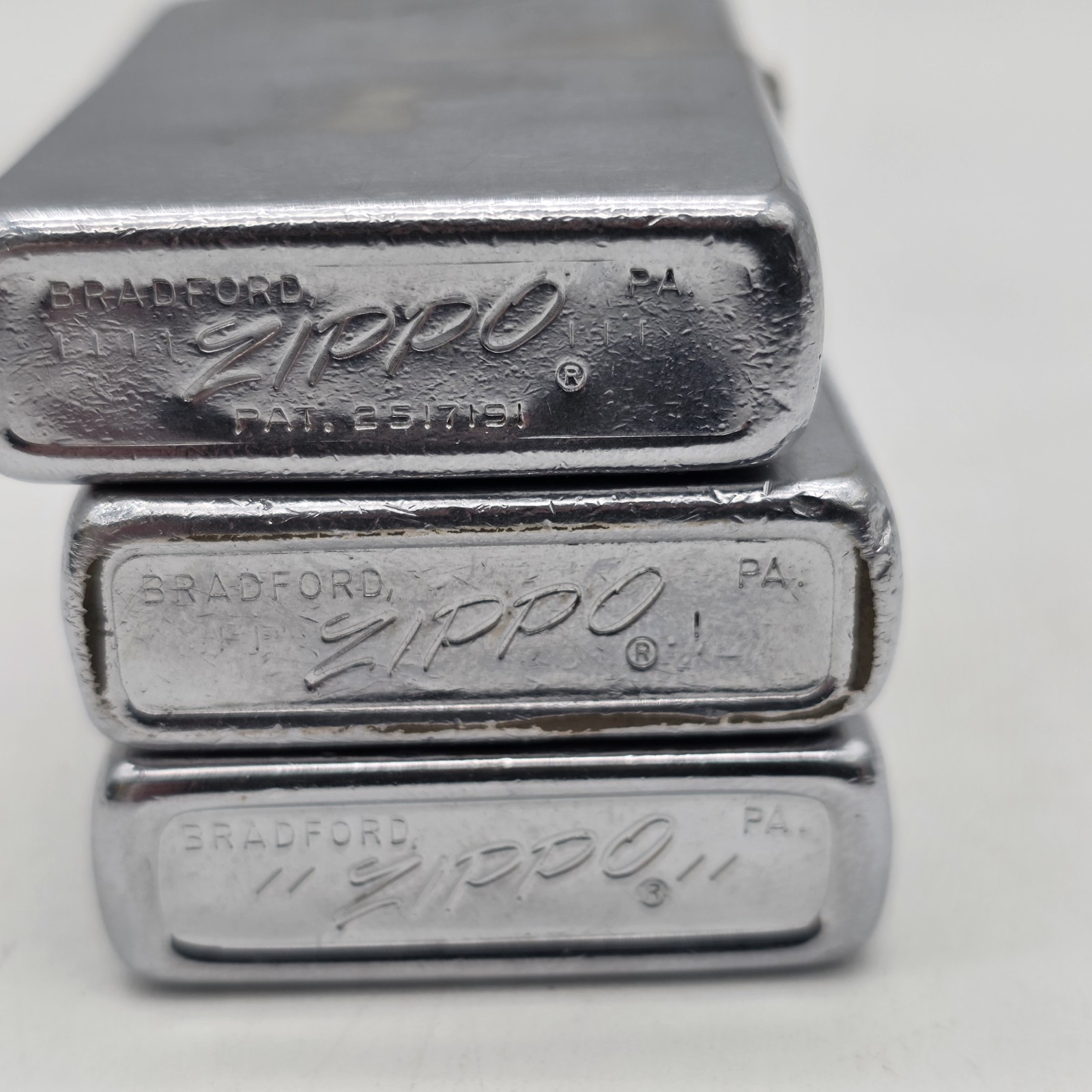 3 Zippo Lighters, 1960s -1970s