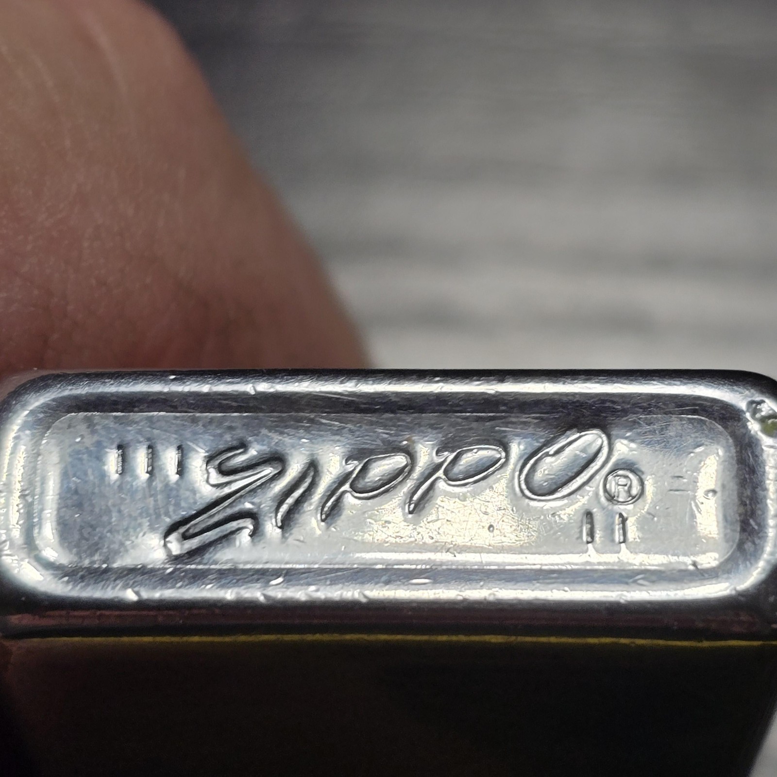 VTG Zippo Slim Windproof Lighter 1969 Engine Turned Cartouche Silver Tone USA