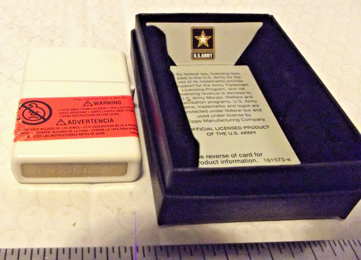 THREE Zippo Vintage US Army LIGHTERS 1 NEW IN BOX 2 USED