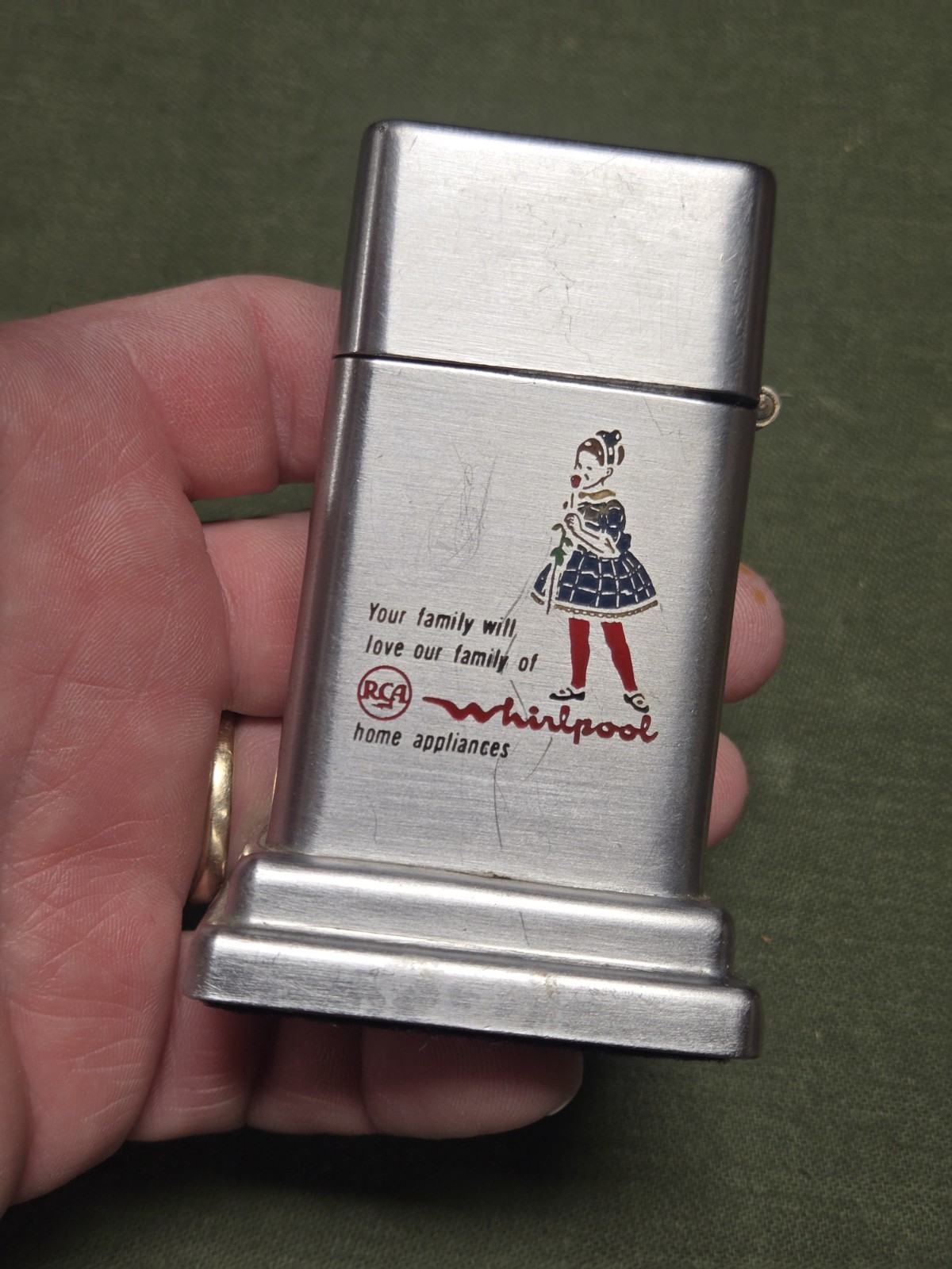 Vintage RCA Whirlpool Zippo Barcroft Advertising Cigarette Table Lighter rare