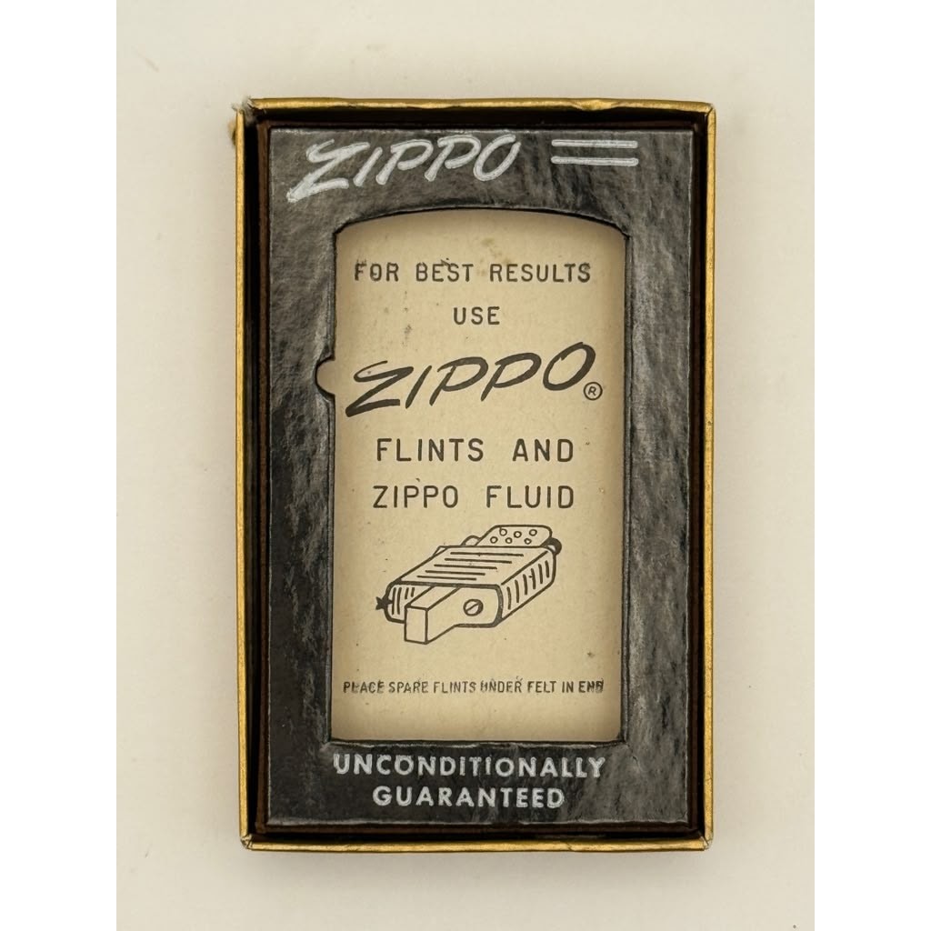 1963 Zippo Slim No 1625 H P Diagonal Chrome Lighter Original Box Vintage USA