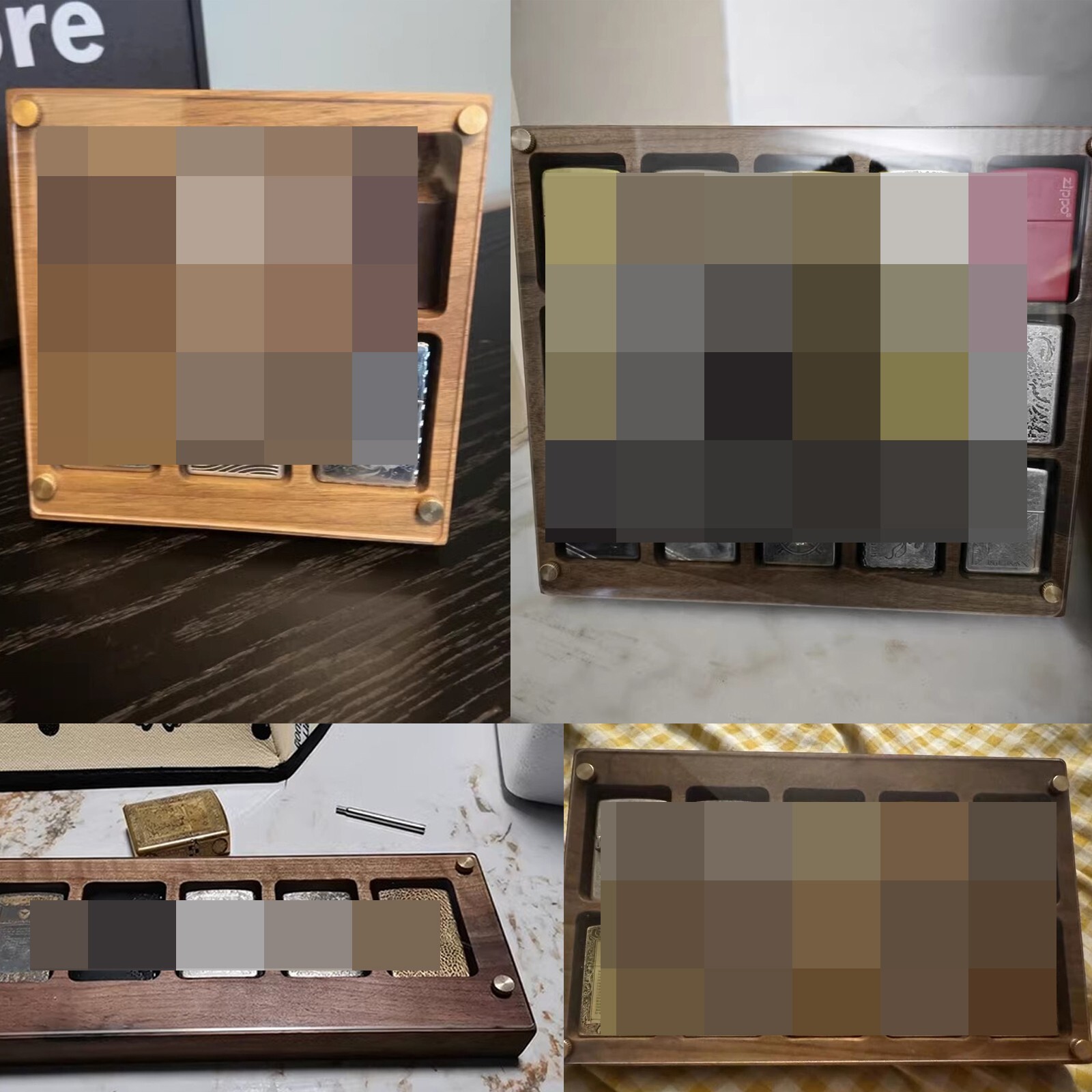 12 Slot Wooden Box for Zippo lighters collection and storage