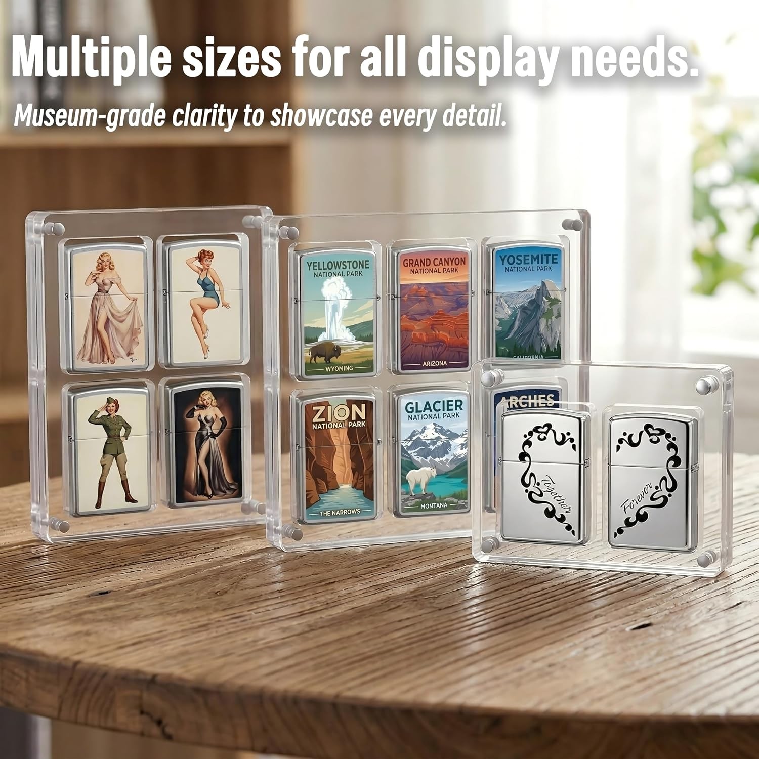Lighter Case Compatible with Zippo Display Case for Lighter,Magnetic Clear Acryl
