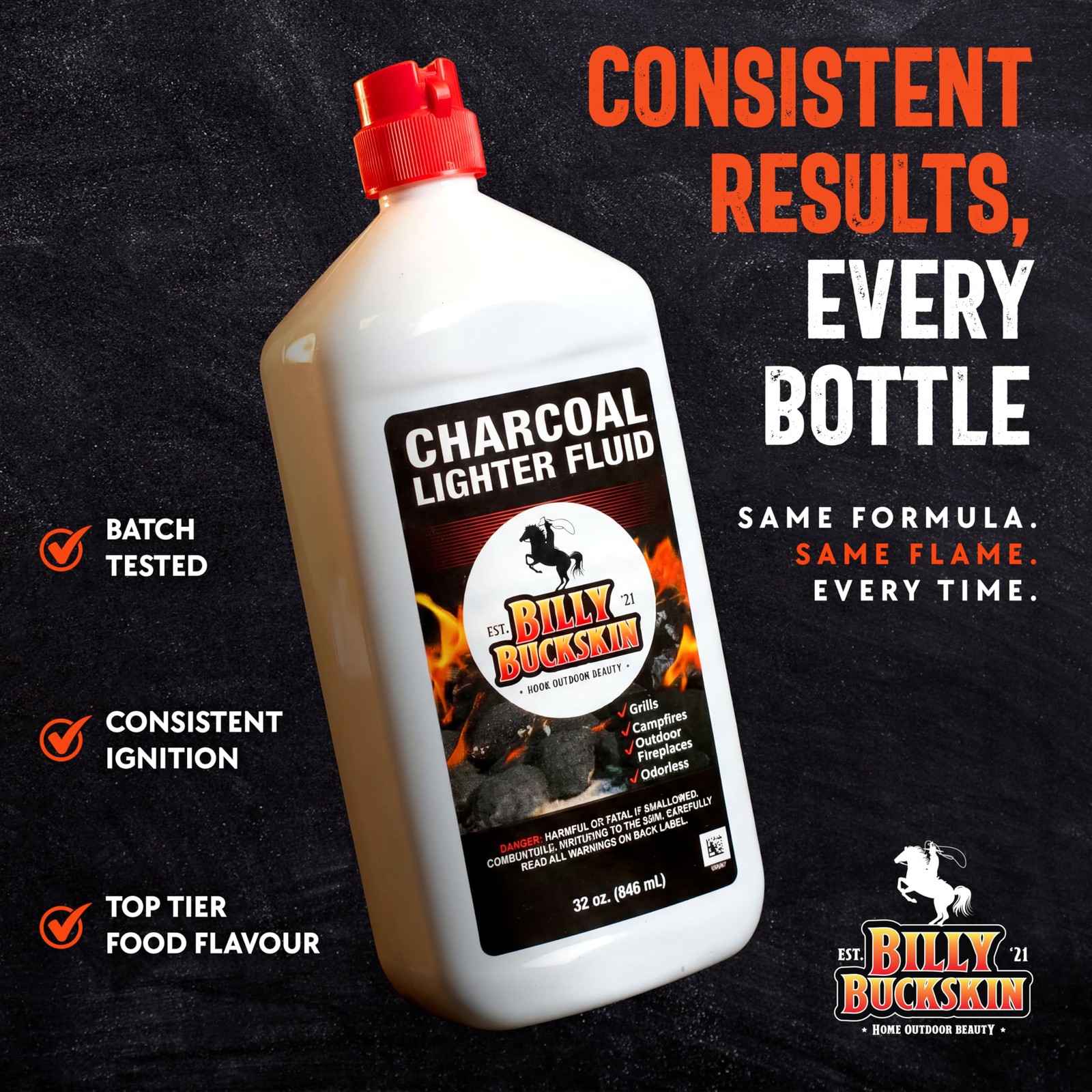 Charcoal Lighter Fluid (1 Quart) – 2 Pack Clean Burning, Low Odor & Fast Ligh…