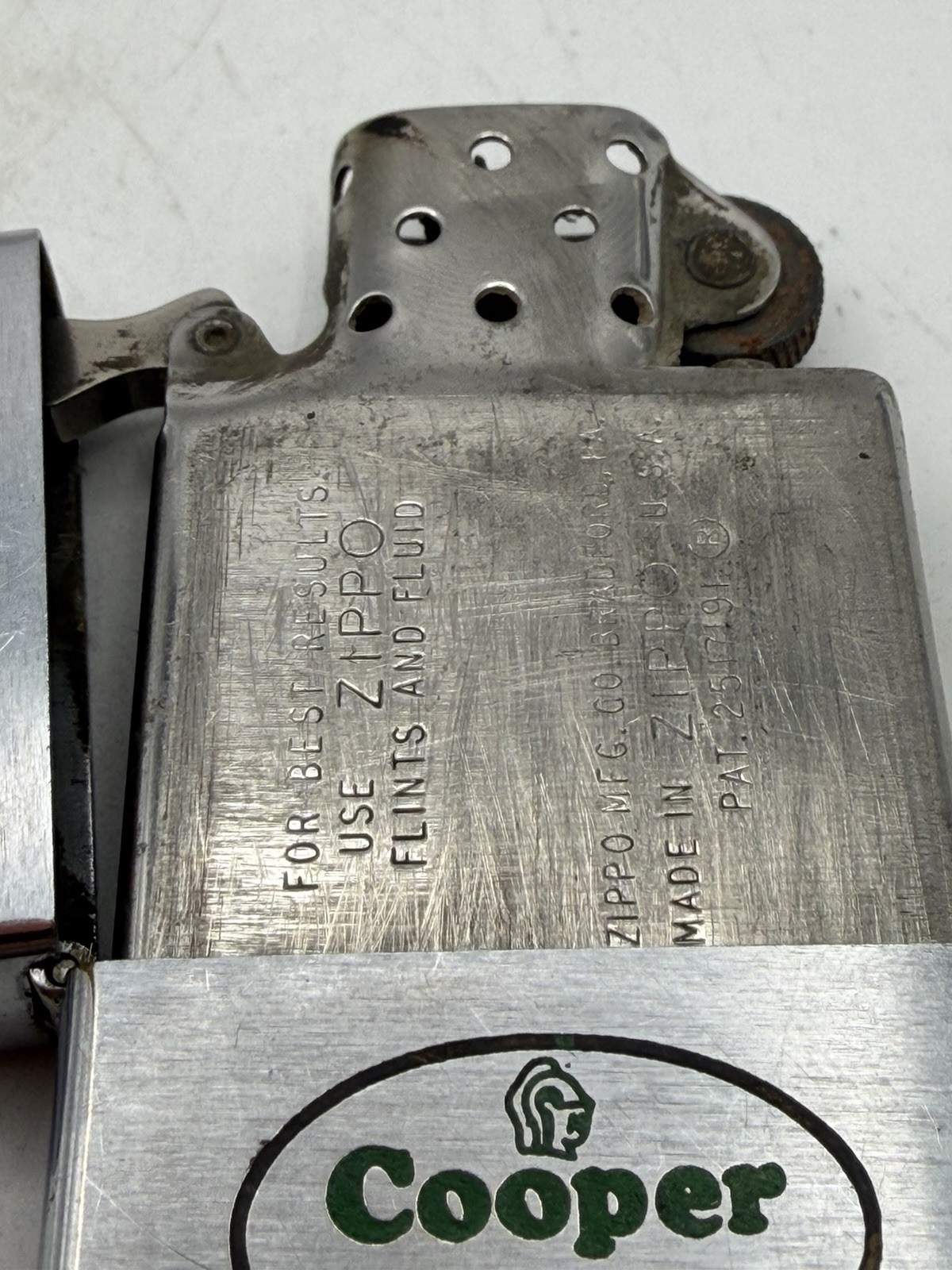 Vintage 1958 Cooper Tires Advertising Chrome Zippo Lighter
