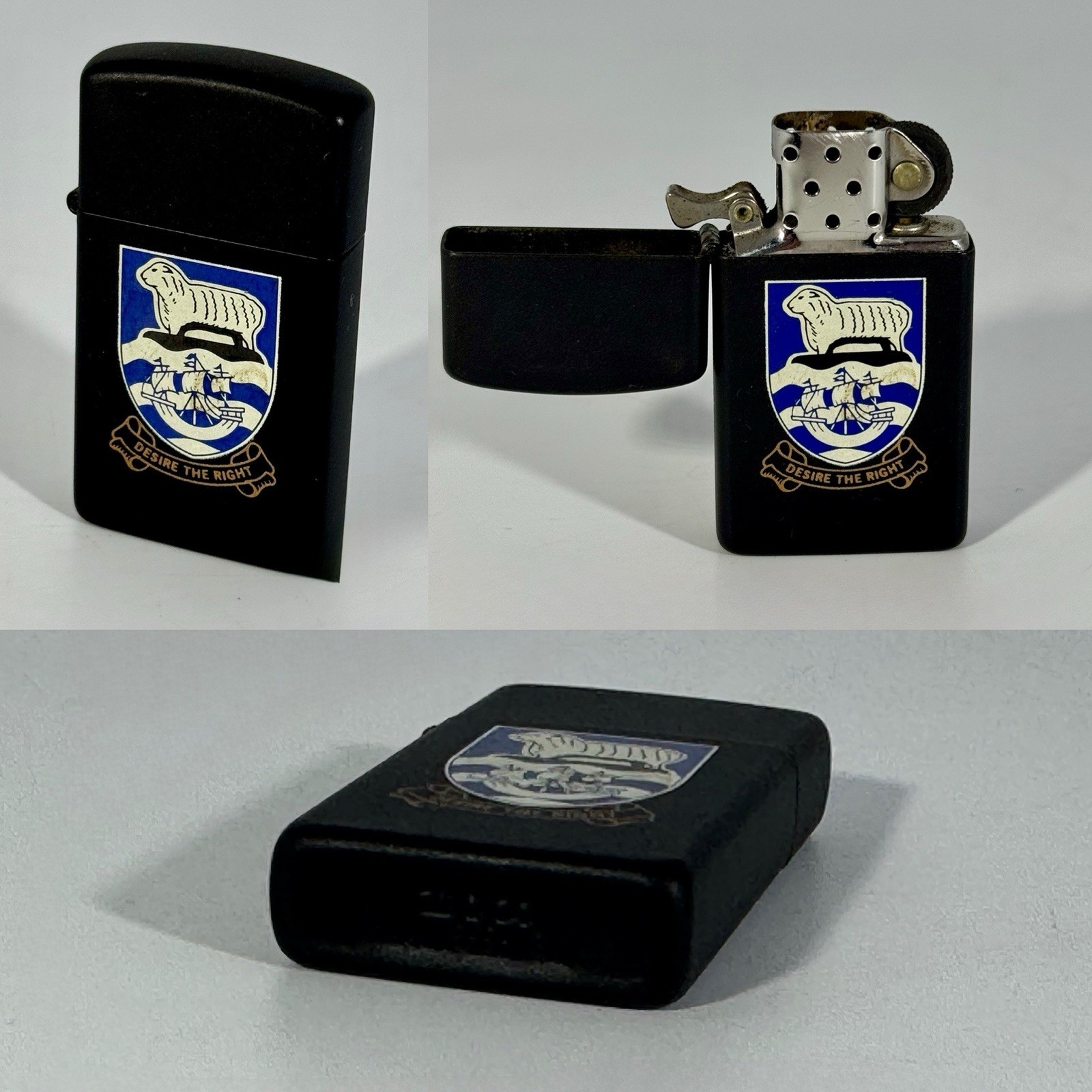 Superb Vintage Matt Black Falkland Islands Zippo d.1987
