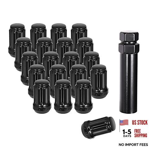 Wheel Lug Nuts 1/2 x 20 Black, 1/2“-20 Replacement for Ford Mustang, F-150,