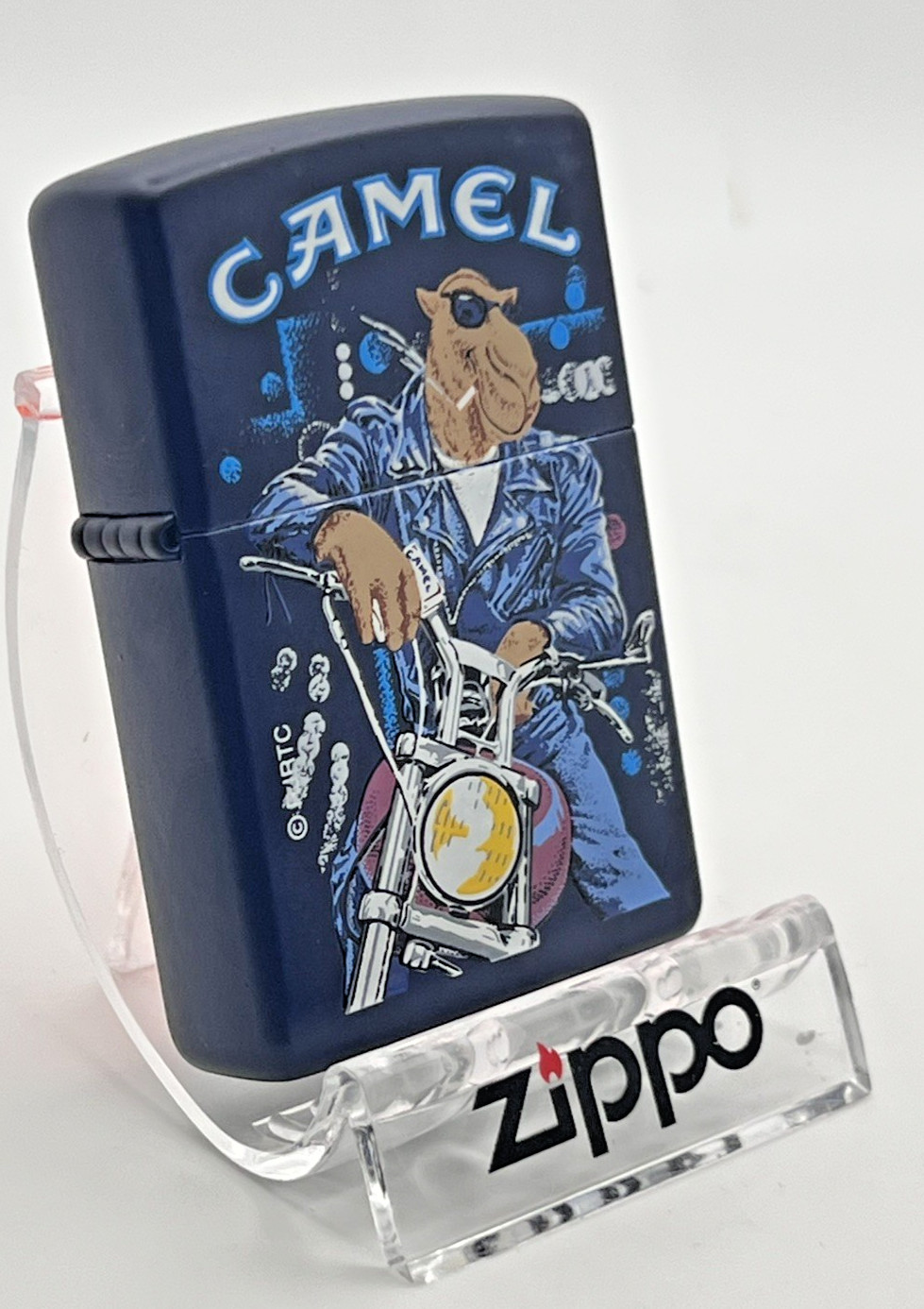 Genuine Brand New 1997 ZIPPO Lighter AWESOMELY COOL CAMEL JOE Navy Blue Case