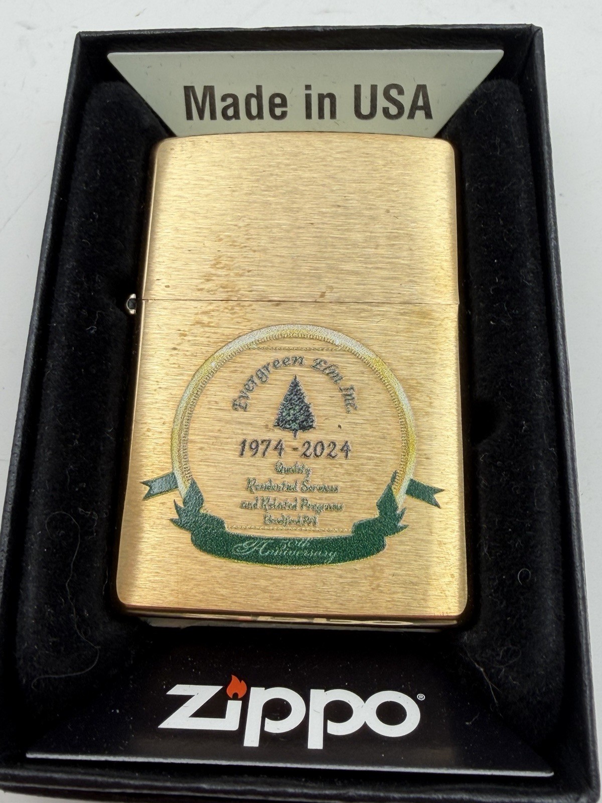 2024 Limited Evergreen Elm 50th Anniversary Brass Zippo Lighter New B42