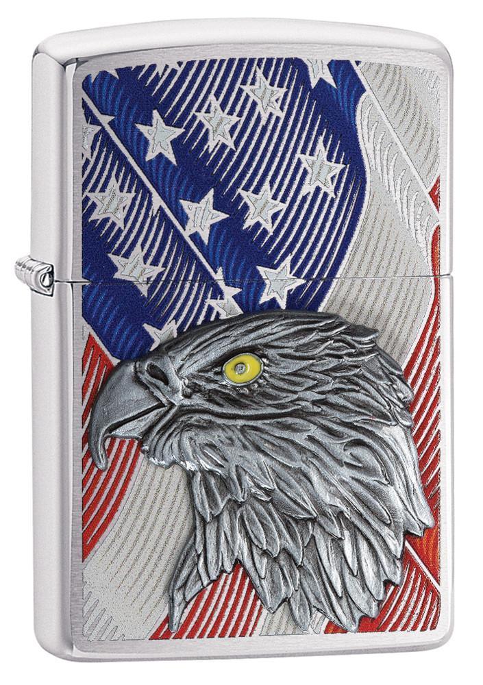 Zippo Windproof Lighter With American Flag & Eagle Emblem, 29508, New In Box