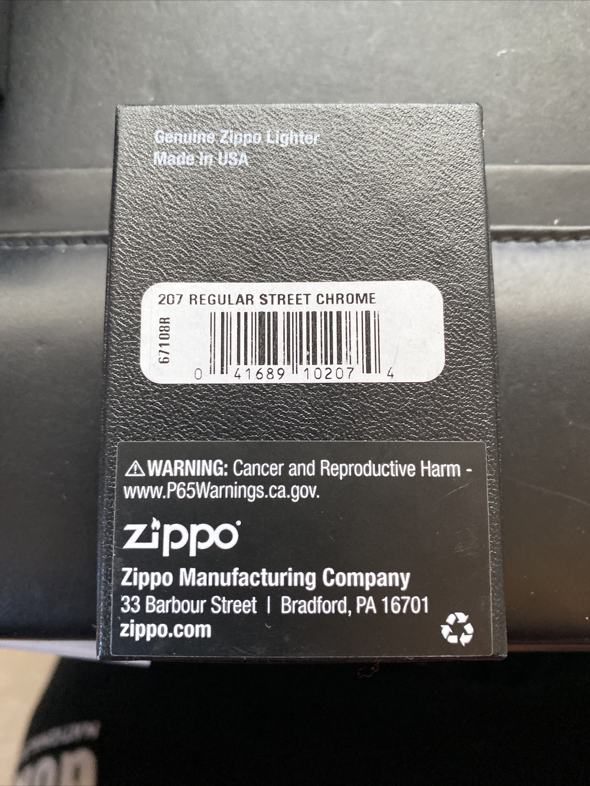 New Zippo #207 Regular Street Chrome Lighter With Box Made In U.S.A.