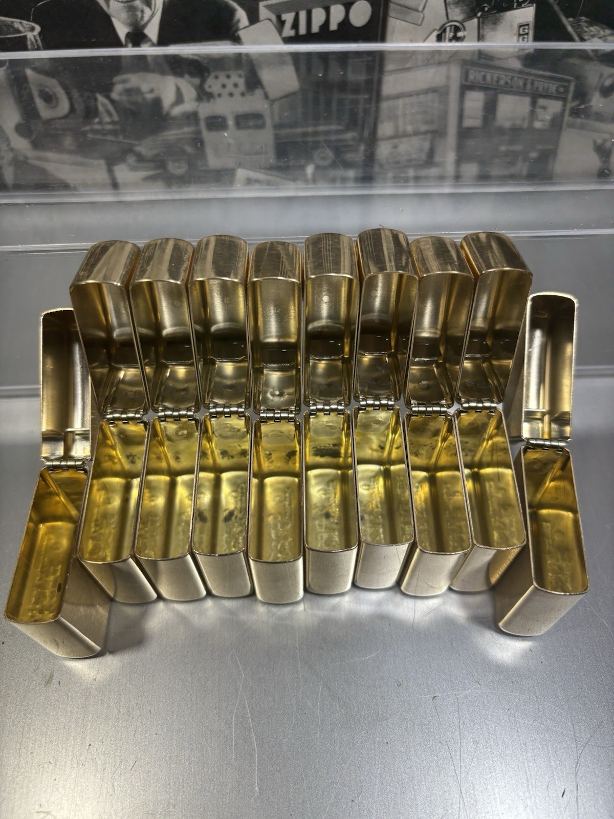Lot 10 PCS Zippo Brushed Brass cases Only Zippo Cases