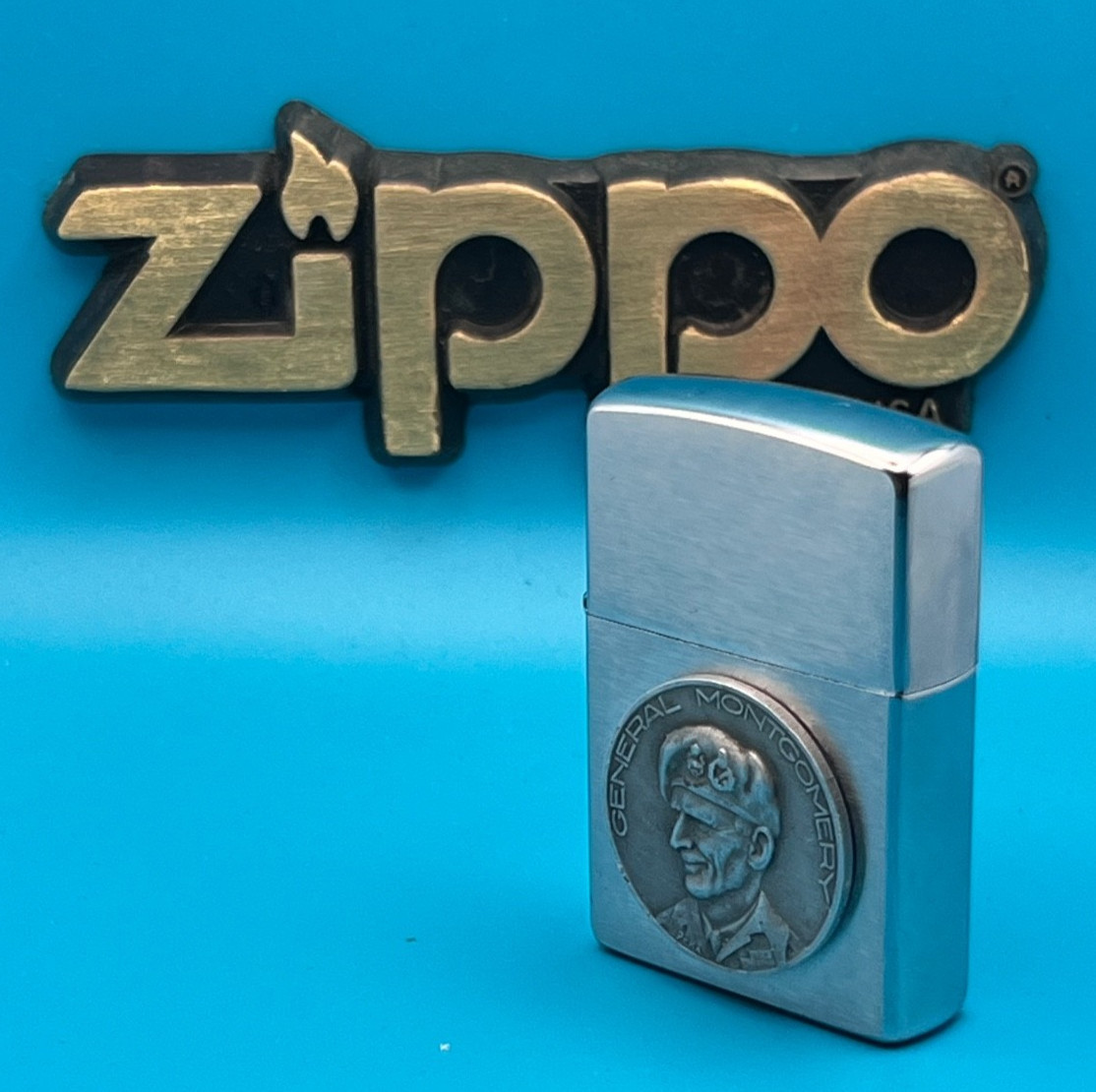 Brand New 2006 ZIPPO Lighter GENERAL MONTGOMERY Retro Coin Emblem Brushed Chrome