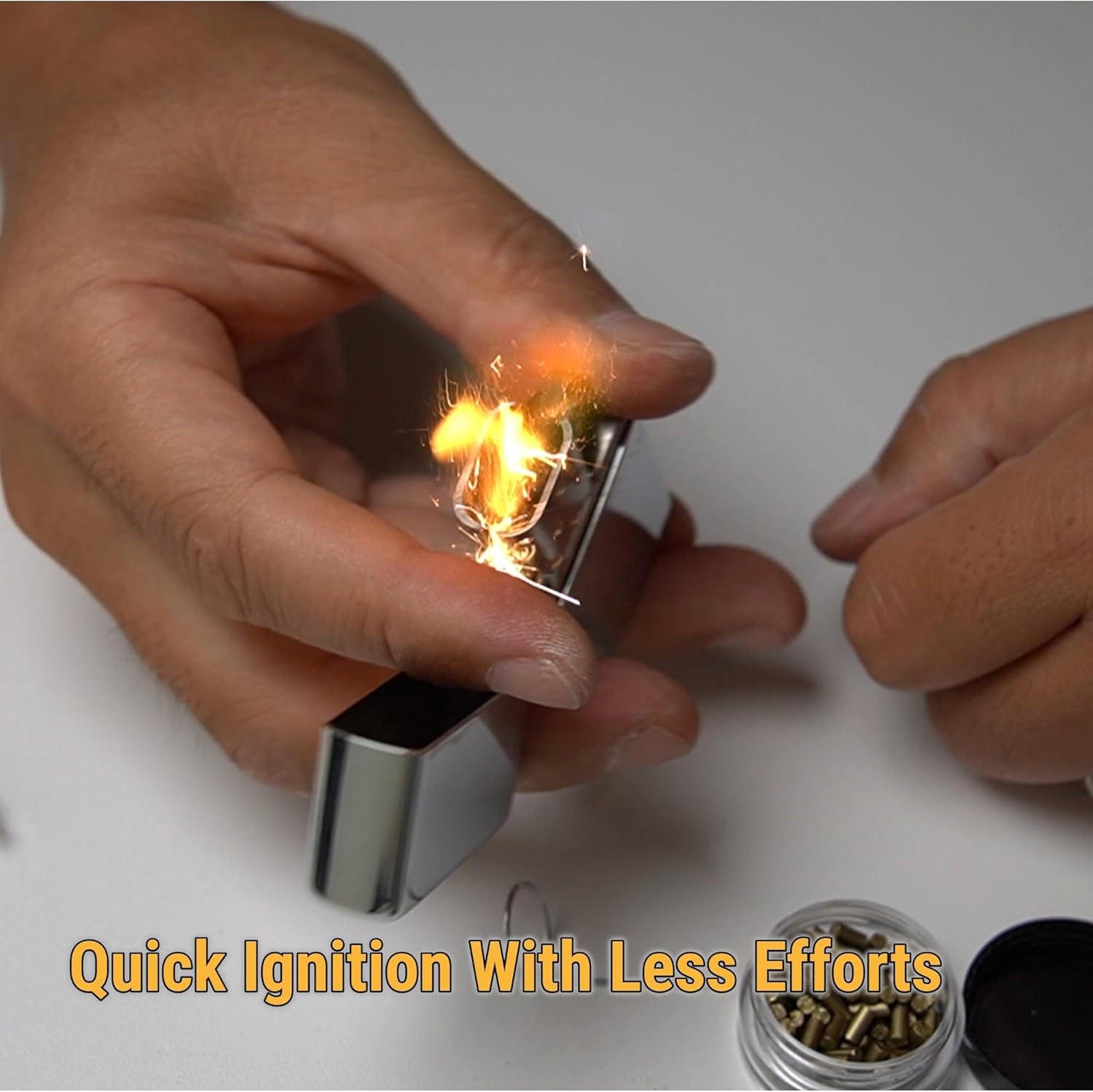 100-Pack Premium Replacement Flints Compatible with Zippo Clipper Lighters | Lon