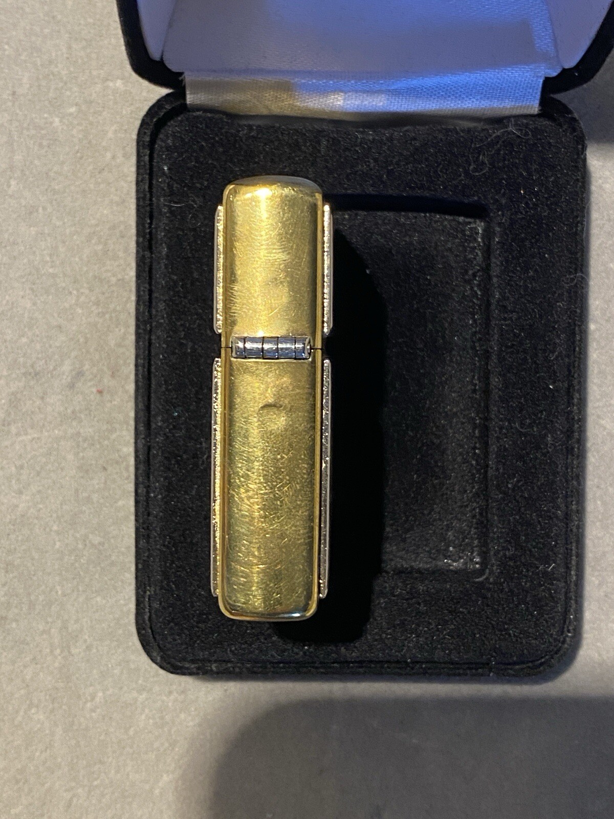 ZIPPO BROWN MARBLE BRASS LIGHTER 1990’s Double-Sided, With Black Valur Box Nice