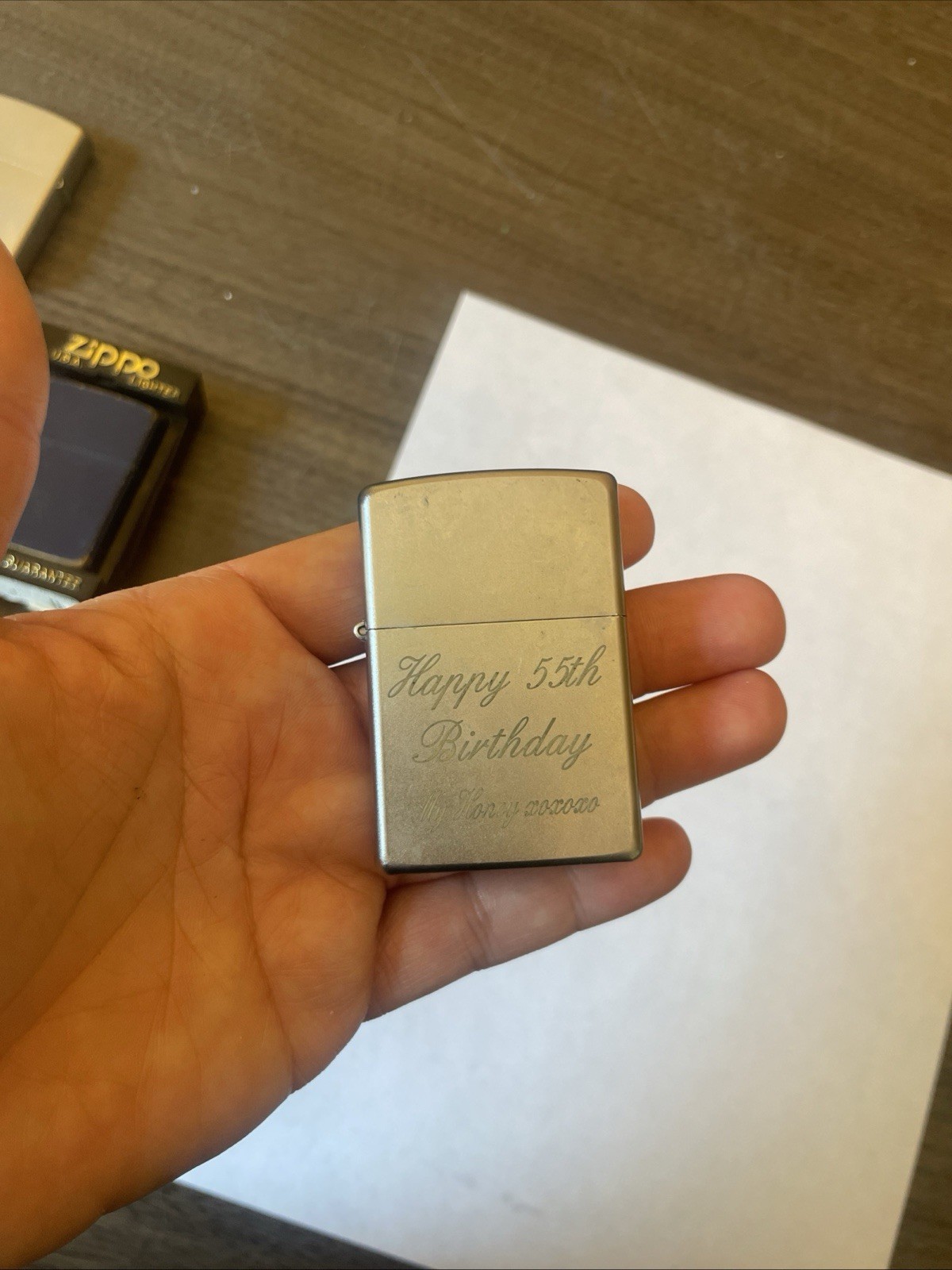 Zippo Lot of 4 Cigarette Lighters Engraved Plain Original Box Made in USA