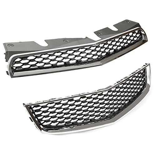 Upper & Lower Grille Grill Compatible with 2010-2015 Chevy Chevrolet Equinox