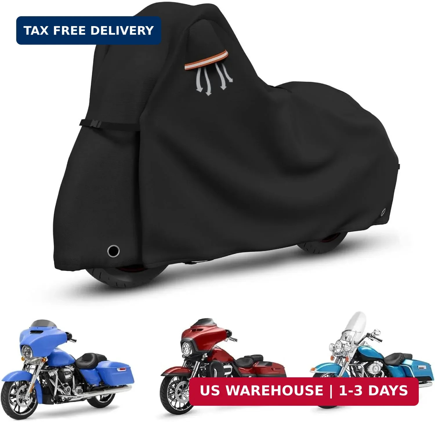 STARTWO Motorcycle Covers with Side Box Waterproof Outdoor for Harley Davidson T