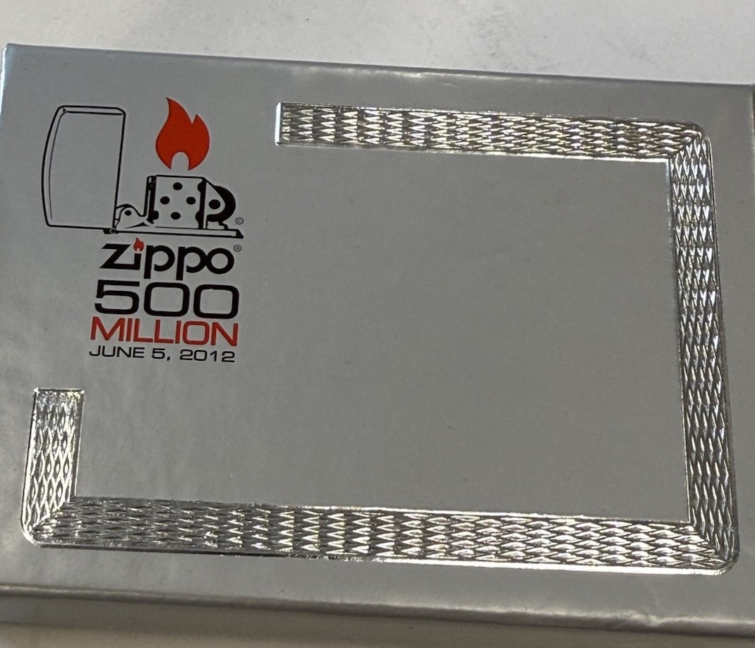 ZIPPO 2012 500 MILLION LIMITED EDITION BRUSHED CHROME LIGHTER SEALED IN BOX #648