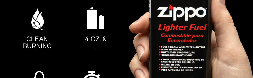 Zippo 4 oz Fuel Fluid for All Zippo Lighters 4 x CAN (Set of 4)
