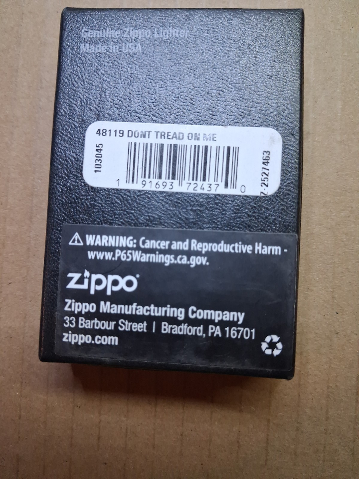ZIPPO Windproof Lighter Don’t Tread on Me Dog Tags Unfired New In Box