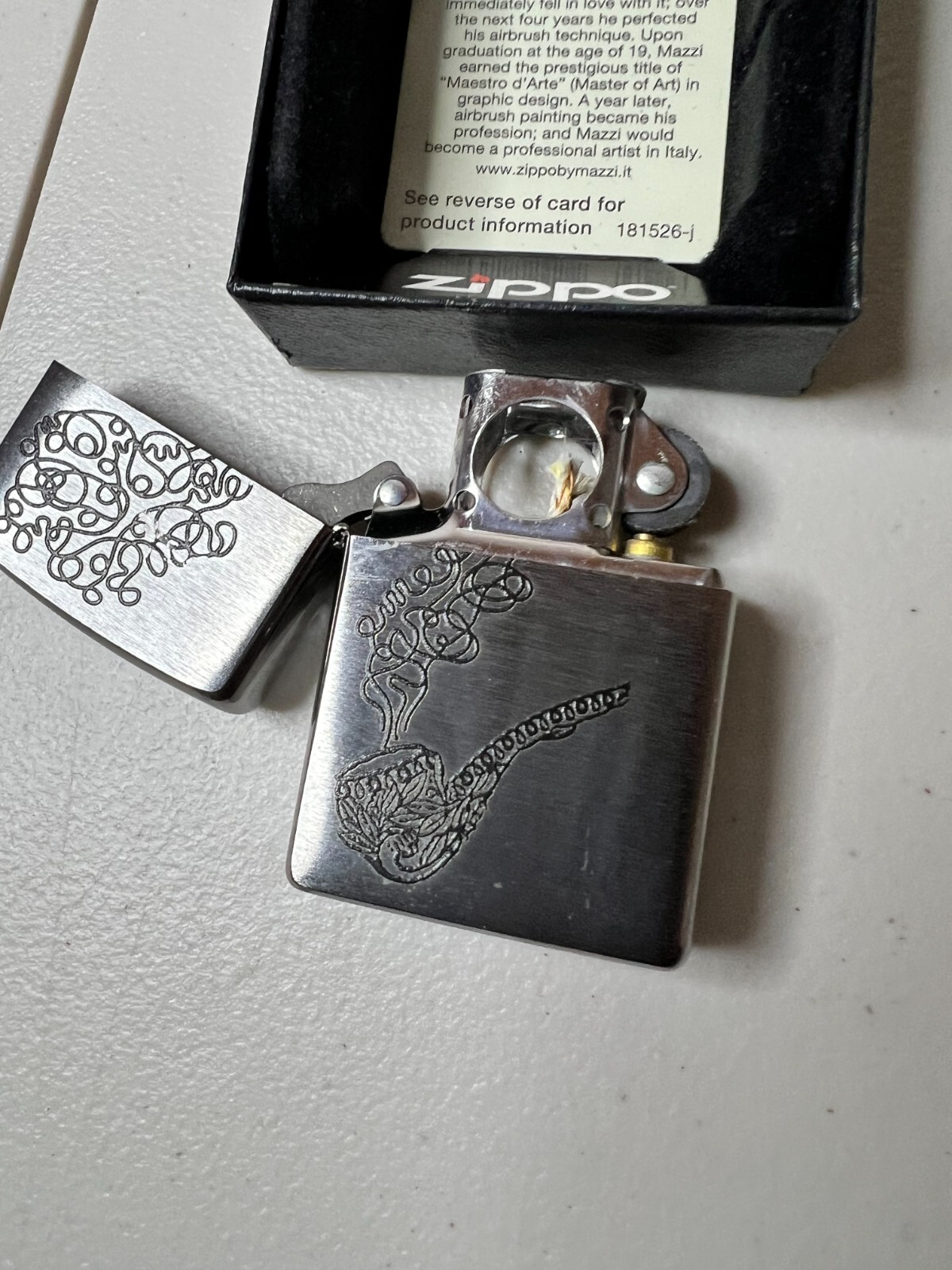 Zippo Classic tobacco pipe Kazi Silver Stainless Smoke Lighter Regular Case