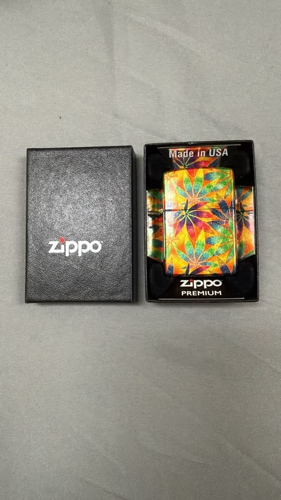 New Zippo Lighter Multi-Color Leaf Pattern Windproof Premium In Box