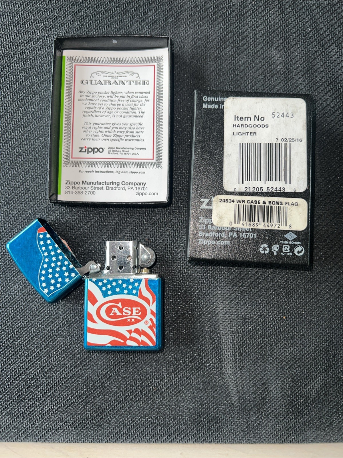 Rare case Xx Zippo Lighter New Condition Never Fired USA Flag Case Xx Logo
