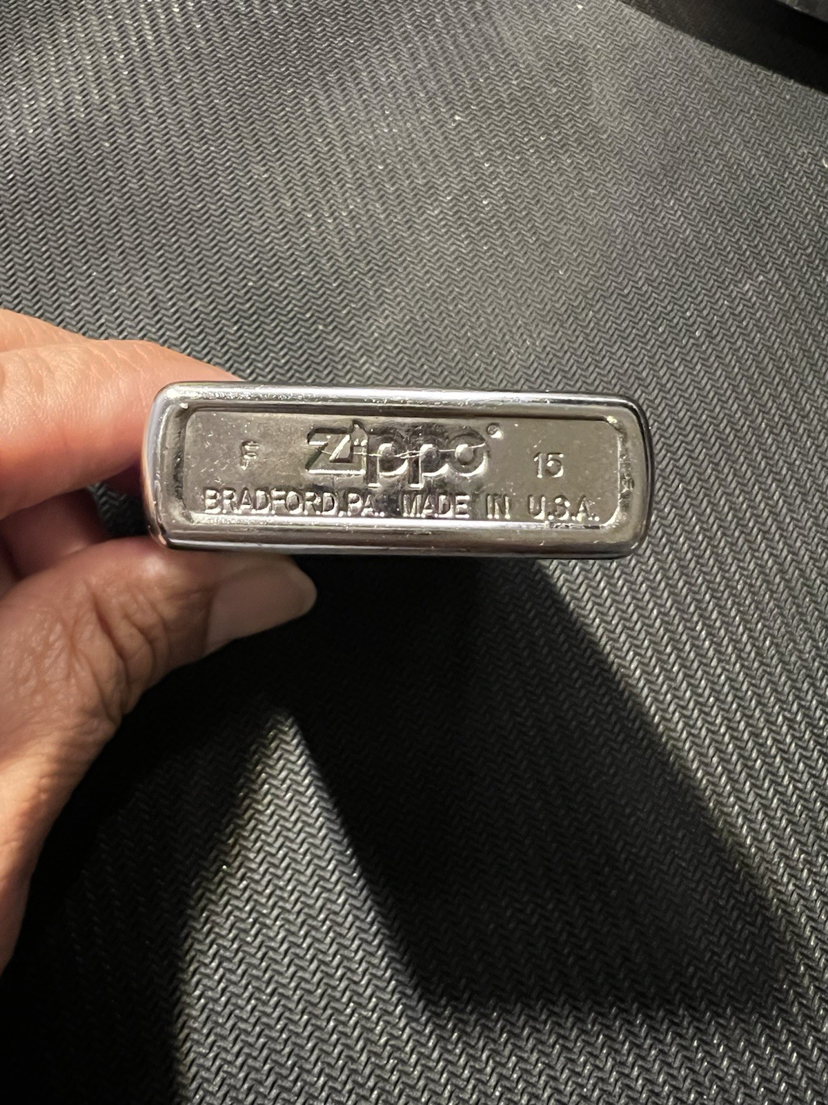 Zippo vintage chrome Lighter with a Stainless Steel Tin Case made in U.S.A