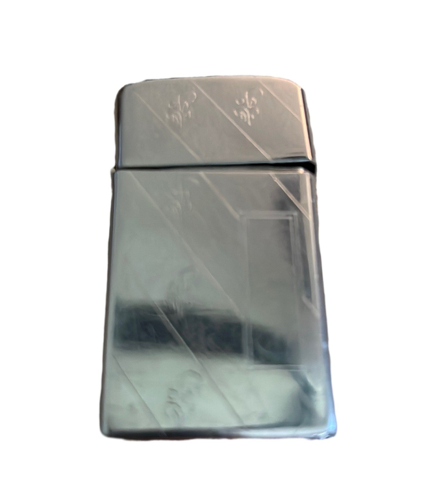 Zippo Slim Lighter High Polish Chrome Diagonal Stripe Pattern