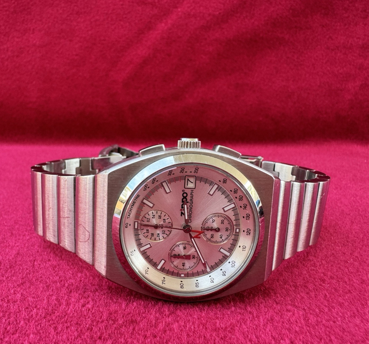 ZIPPO DWZ 01 CHRONOGRAPH QUARTZ MENS WATER RESISTANT STAINLESS STEEL WRISTWATCH