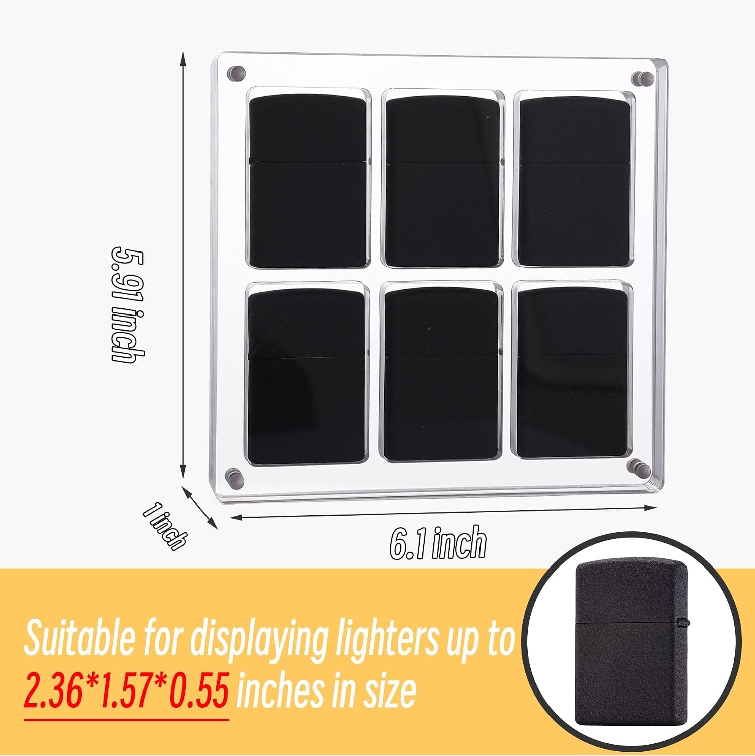 Lighter Case Compatible with Zippo Display Case for Lighter,Magnetic Clear Acryl