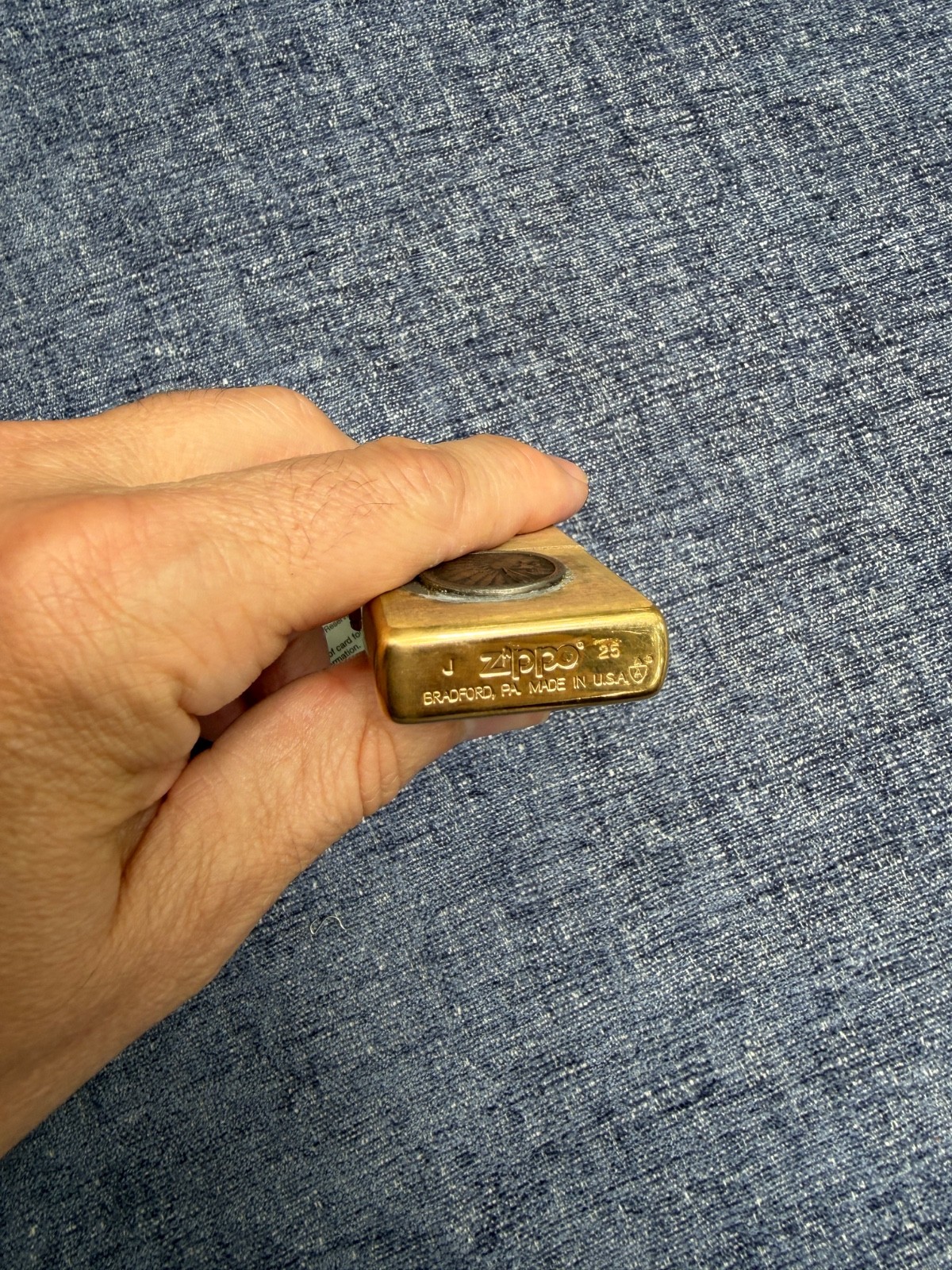 Zippo Armor Case Brass Lighter Indian Chief Skull Emblem Custom Soldered USA