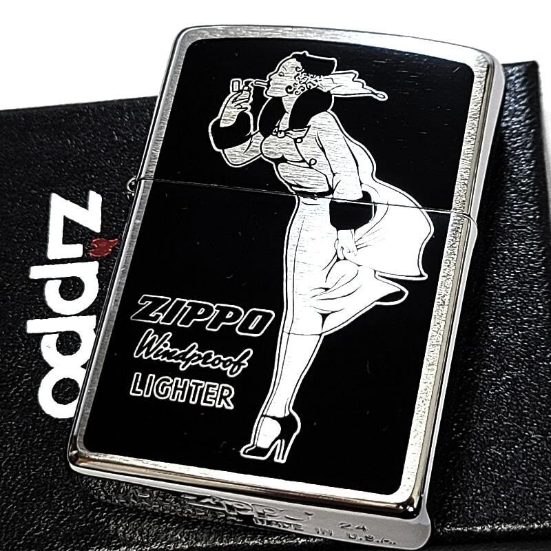 ZIPPO Lighter Windy Stylish Zippo Classic Cute Silver Satin Black Retro Stylish
