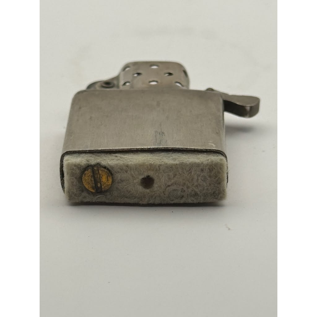 1946-49 Zippo Chrome Windproof Lighter 3 Barrel Hinge Patent 2032695 Vintage USA