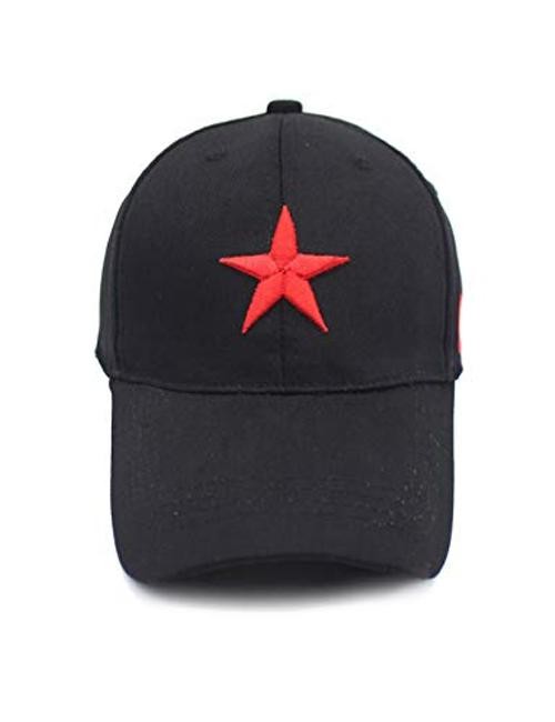 Men’s Adjustable Strap China Red Five Point Star Military Dad One Size Black