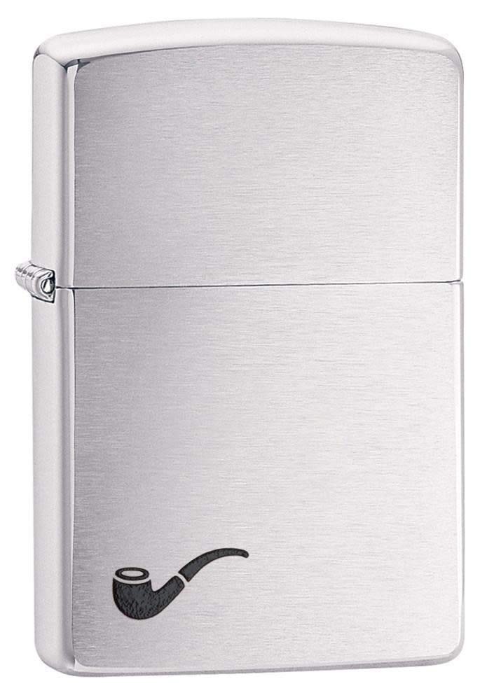 Brushed Chrome Black Pipe Lighter for Unisex Adults – Perfect for Smoking & Gift