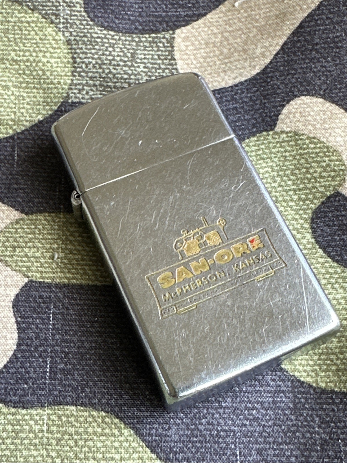 1958 Vintage Zippo Slim Lighter – San Ore Construction – Mcpherson Kansas ￼