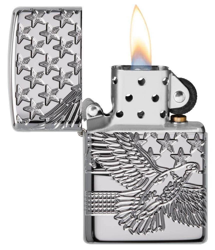 Zippo Patriotic Design High Polish Chrome 49027