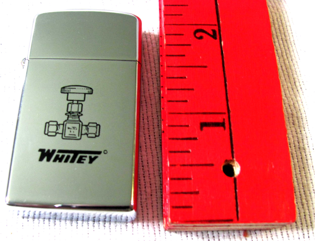 Whitey Slim Zippo Lighter — High Polish Chrome -Unused ?-In Original Box